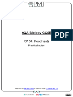 Notes - RP 04 Food Tests - AQA Biology GCSE