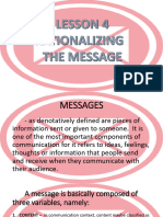 Lesson 4 - Rationalizong The Messages