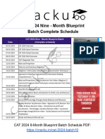 CAT 2024 Batch 10 Complete Schedule