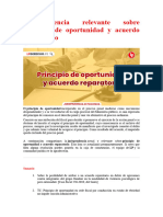 Jurisprudencia Relevante Sobre Principio de Oportunidad y Acuerdo Reparatorio