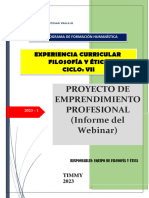 Proyecto Emprendimiento Profesional - Informe Filosofia - Adrian Alexis