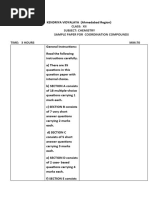 Chemistry Sample Paper Coordination Compound