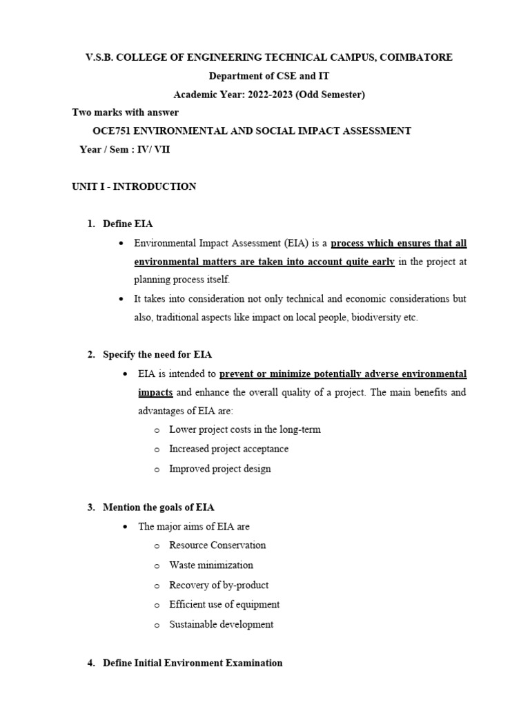 EIA Overview and Key Concepts | PDF | Art