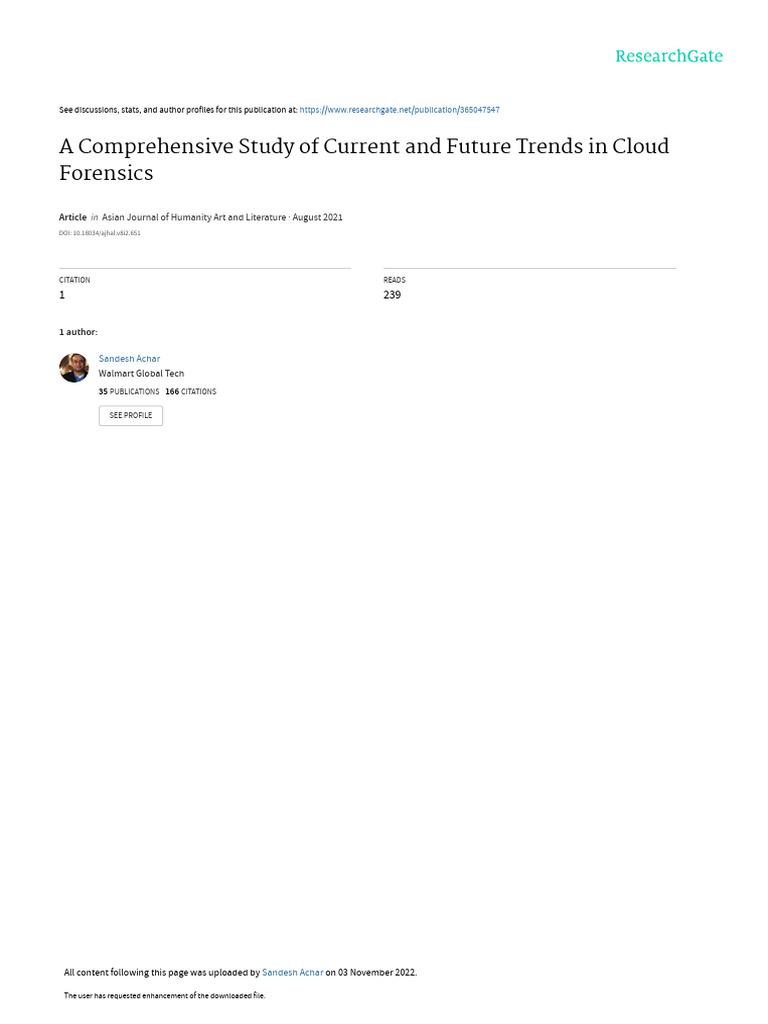 A Comprehensive Study of Current and Future Trends in Cloud Forensics ...