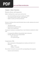 Unit 2 BIOL1000 - Chemistry and Macromolecules