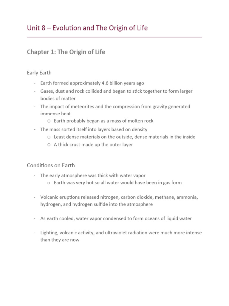 Origin of Life and Evolution Insights | PDF