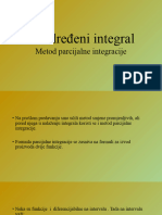 Neodređeni Integral. Metod Parcijalne Integracije.