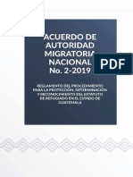 7 - Acuerdo-De-Autoridad-Migratoria-Nacional-No.-2-2019 - Reglamento Procedimiento Protección, Determinación y Reconocmiento Del Estatuto de Refugiado