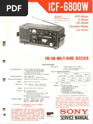 Sony Icf 6800w Service Manual | PDF