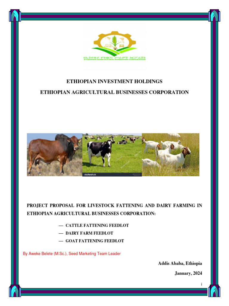 Project Proposal for Cattle and Goat Fattening and Dairy Farm ( Final