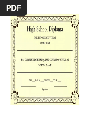 High School Diploma Template 28