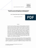 Measuring Value a d d e d Effects a c r o s s Schools- s h o u l d s c h o o l s Be c o m p a r e d in p e r f o r m a n c e