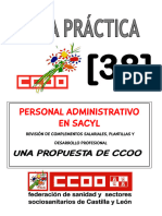 Personal Administrativo en Sacyl: Revisión de Complementos Salariales, Plantillas Y Desarrollo Profesional
