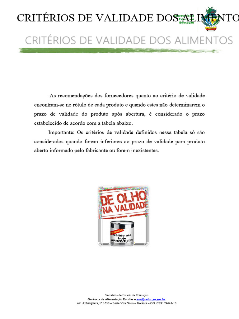 Criterios de Validade | PDF | Pães | Culináriar