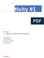 Excel Quiz 1