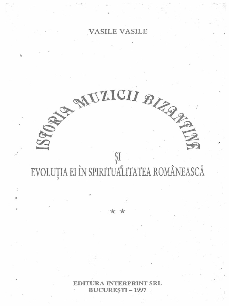 Vasile Vasile - Istoria Muzicii Bizantine Vol.2 | PDF