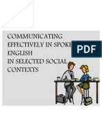 Communicating effectively in spoken English in selected social contexts