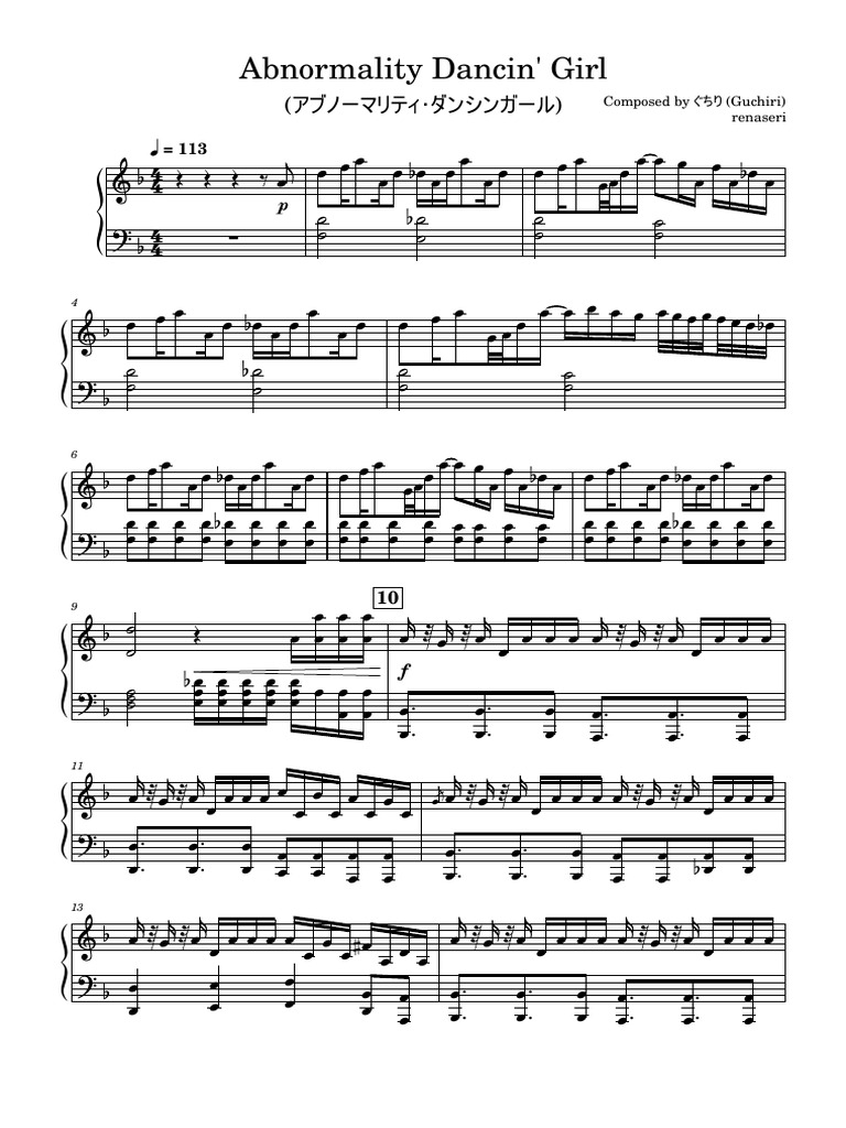 Abnormality Dancin' Girl Piano | PDF