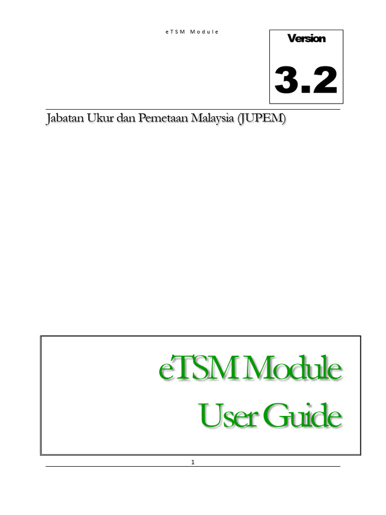 eTSM Module User Guide Version 3.2 | PDF