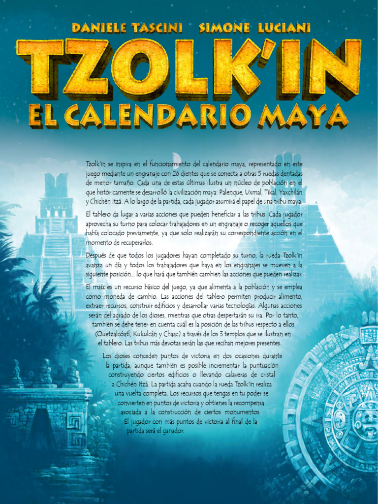 Tzolkin Reglas Español | PDF | Civilización maya | Engranaje