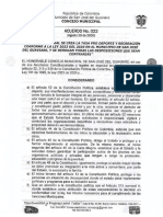 Acuerdo 022 Creacion Tasa Pro Deporte y Recracion Ley 2023 de 2020