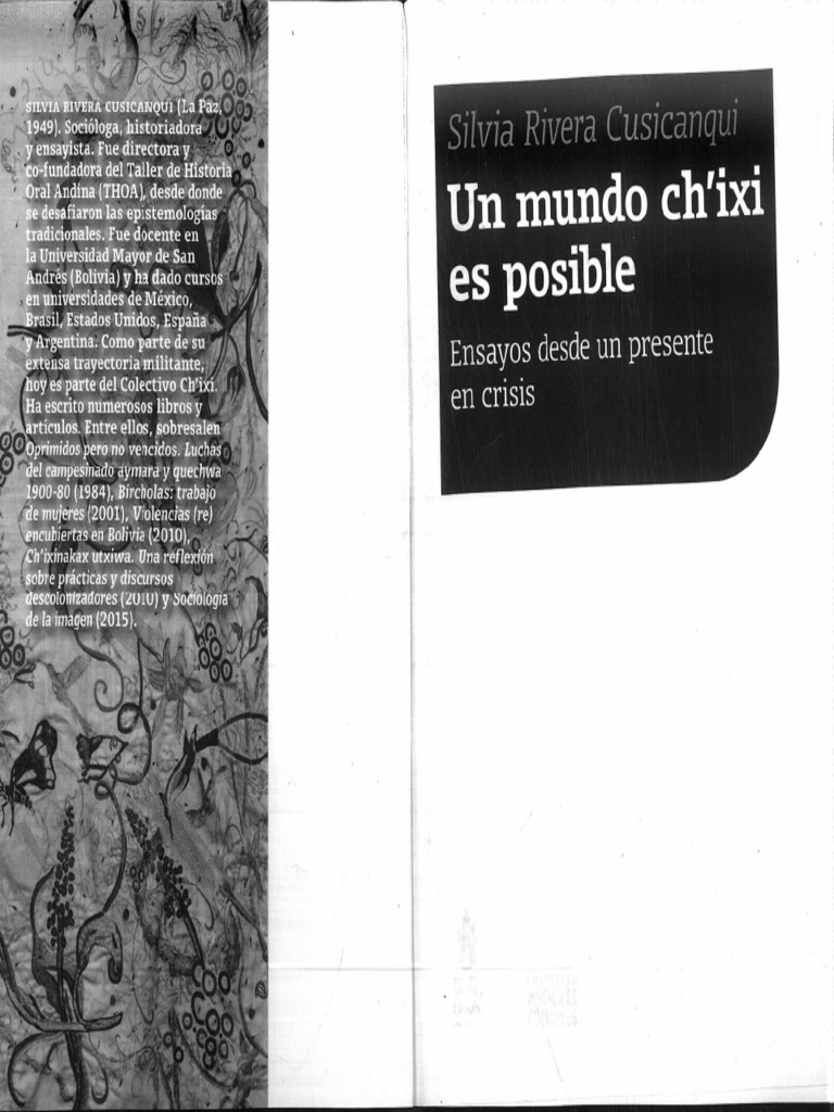 CUSICANQUI, Silvia Rivera - Un Mundo Chixi | PDF