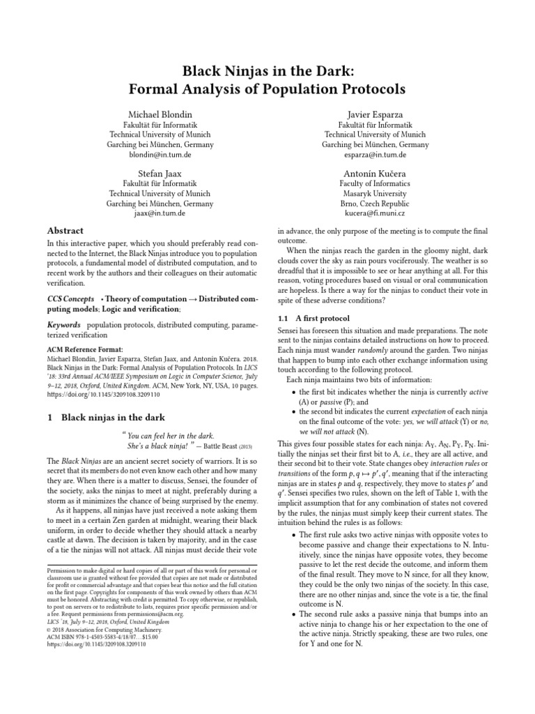 Formal analysis of population protocols pdf first order logic