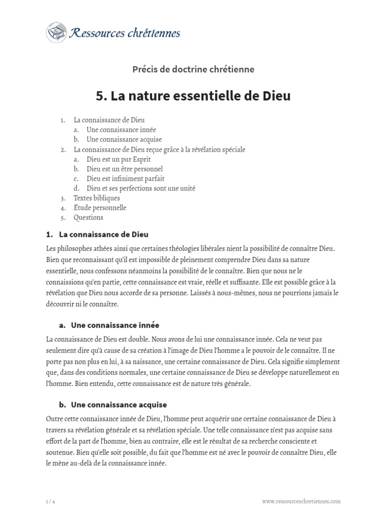 La connaissance de Dieu et sa nature | PDF | Dieu | Connaissances