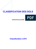 CLASSIFICATION DES SOLS