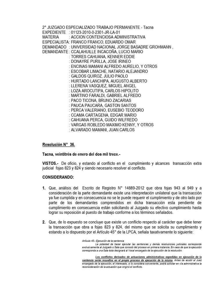 Resolucion 36 | PDF | Esfera pública | Justicia