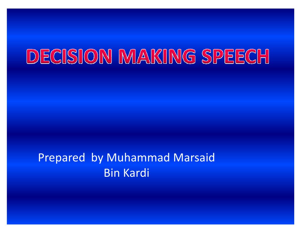 making decision speech