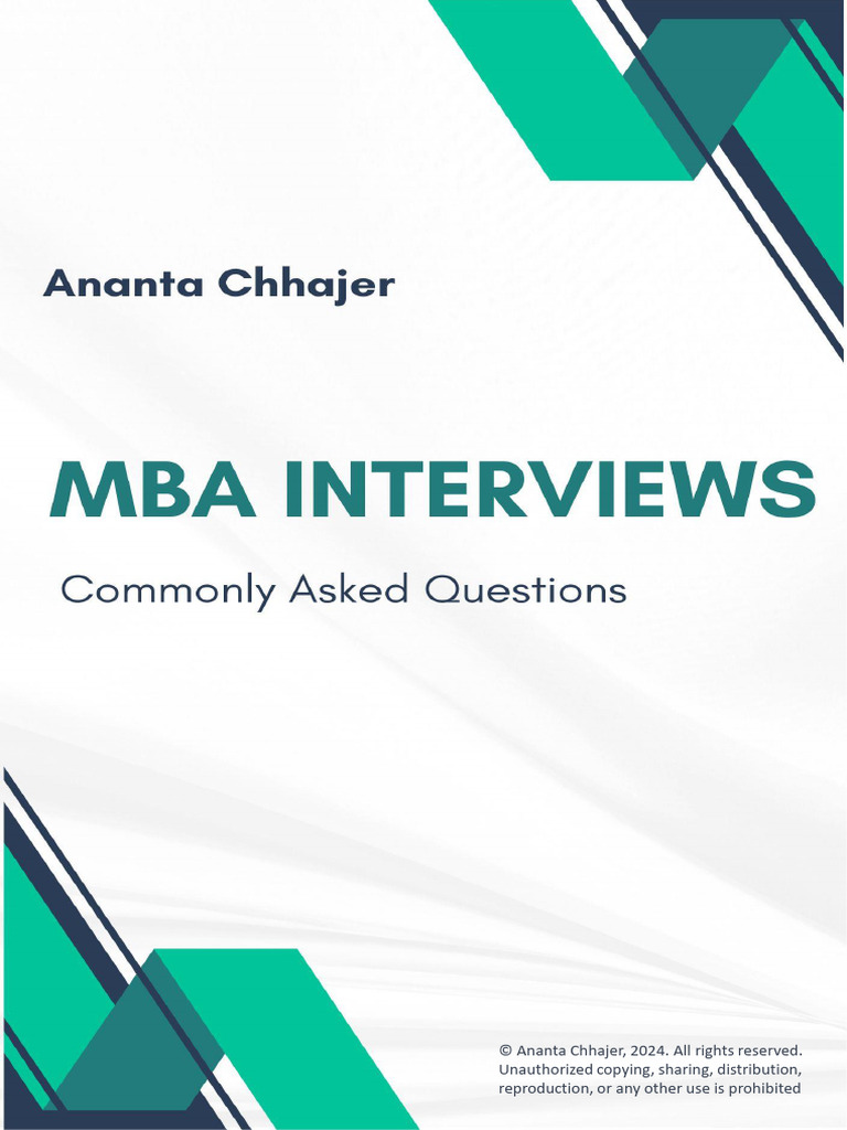 MBA Interviews (Undergraduation Questions) PDF Economics Taxes