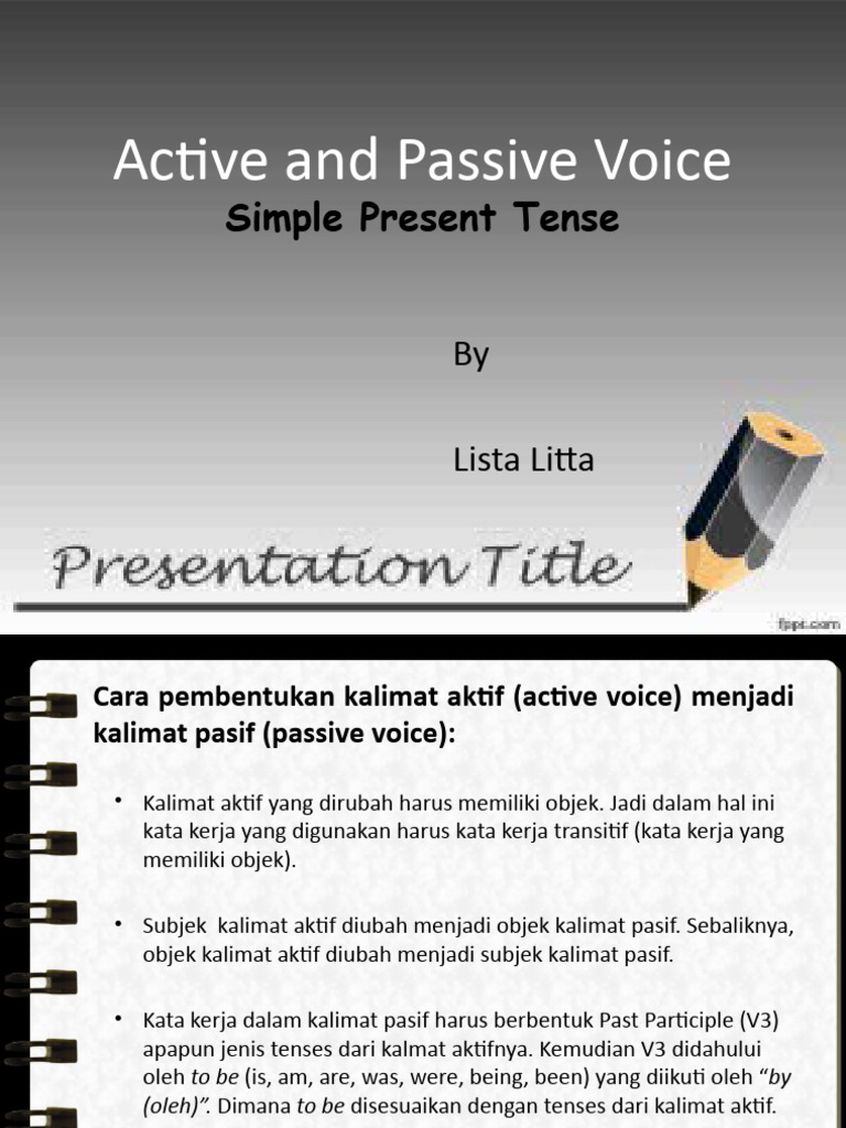 10 - Active and Passive Voice - Simple Present Tense | PDF