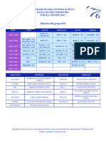 Horario Del Grupo 654: Universidad Nacional Autónoma de México Escuela Nacional Preparatoria Plantel 6 "Antonio Caso"