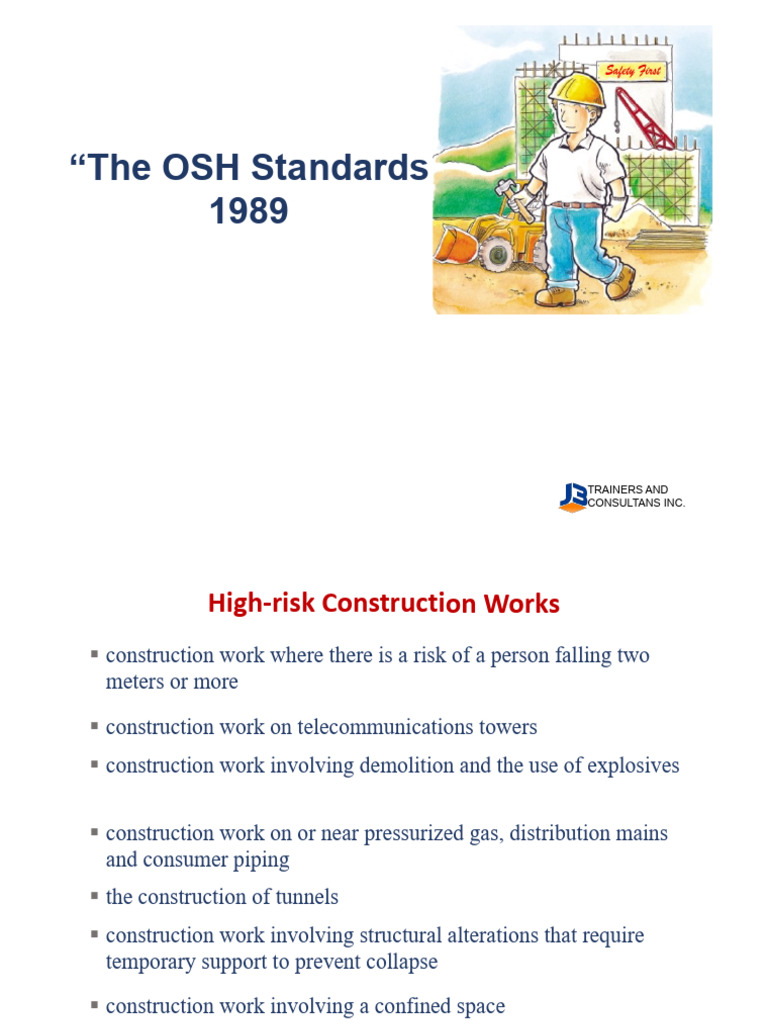 Philippine OSH Standards Overview | PDF | Occupational Safety And ...