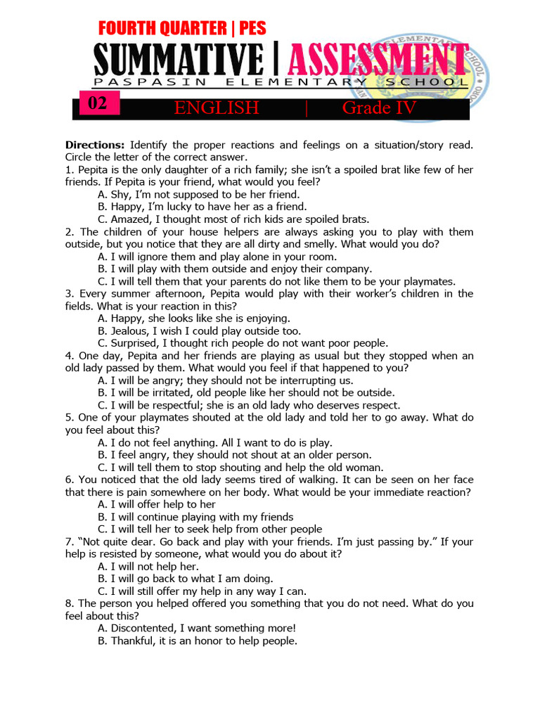 Emotional Reactions in Various Situations | PDF