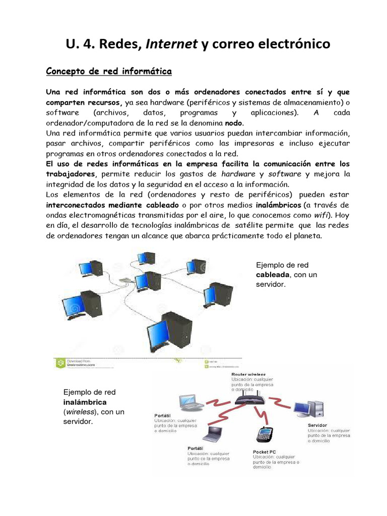 Redes Informáticas y su Uso en Internet | PDF | Red de computadoras ...