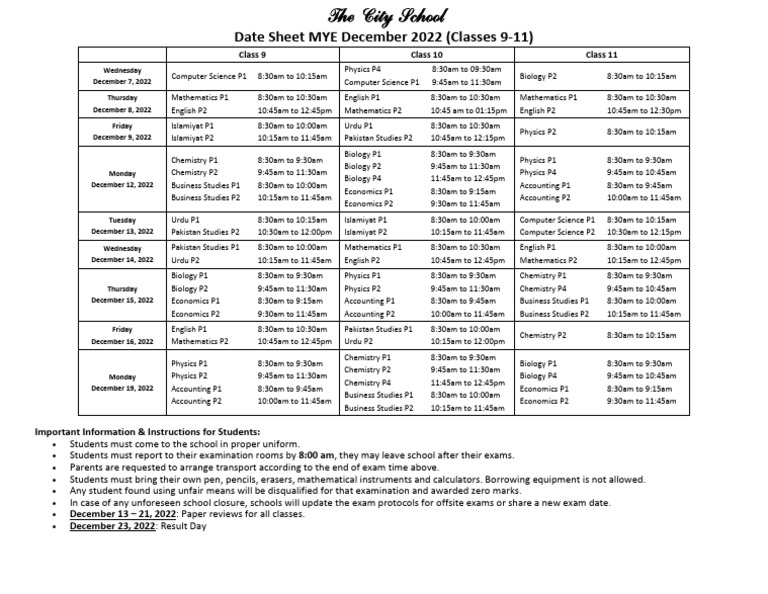 Mye 2022 23 o level date sheet final pdf