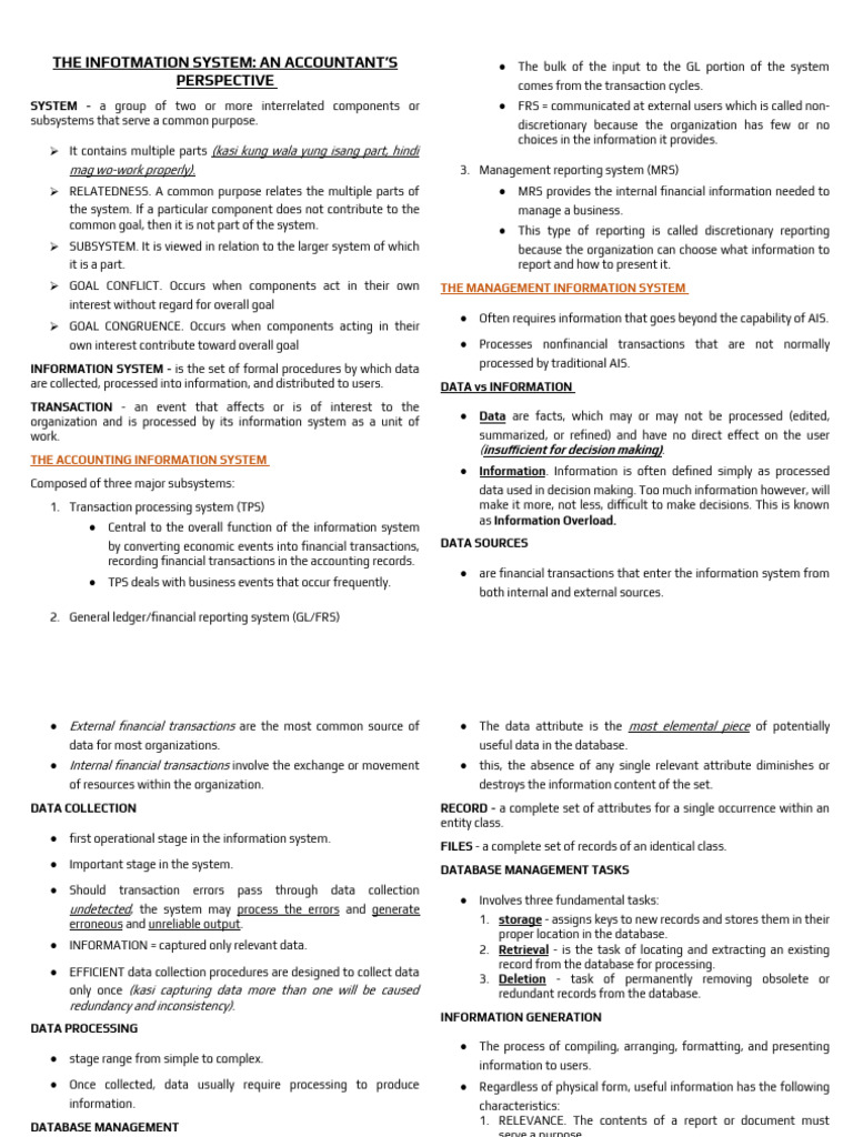 Accountant's Guide to Information Systems | PDF | Databases | Information