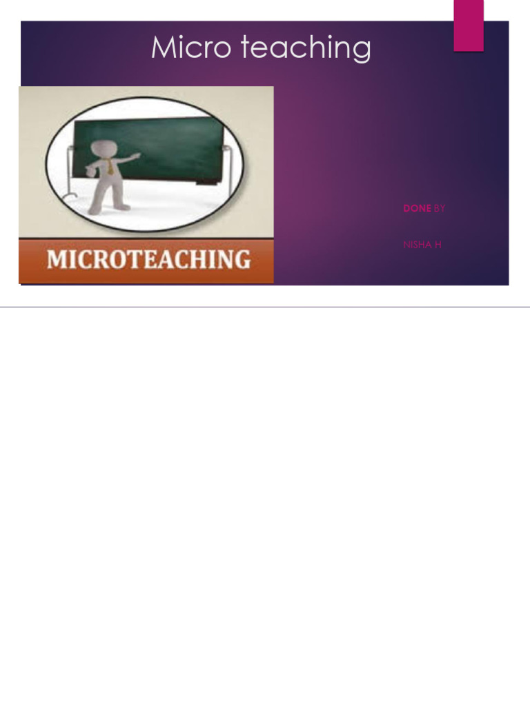 Microteaching: Enhancing Teaching Skills | PDF