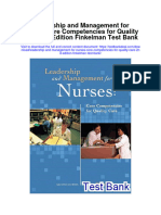Leadership and Management For Nurses Core Competencies For Quality Care 2nd Edition Finkelman Test Bank Full Chapter PDF