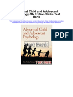 Abnormal Child and Adolescent Psychology 8th Edition Wicks Test Bank Full Chapter PDF