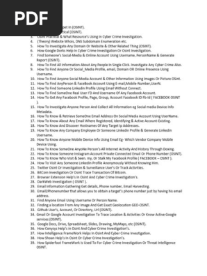 osint syllabus