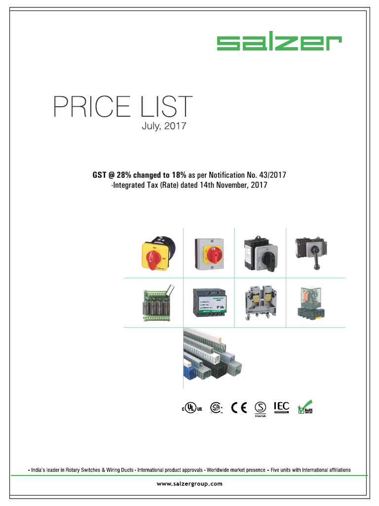 SalzerRelay&ConnectorPriceList PDF