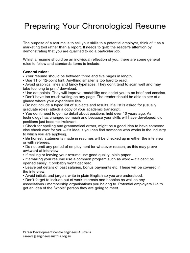 Resume Guidelines and Sample - 1711370585