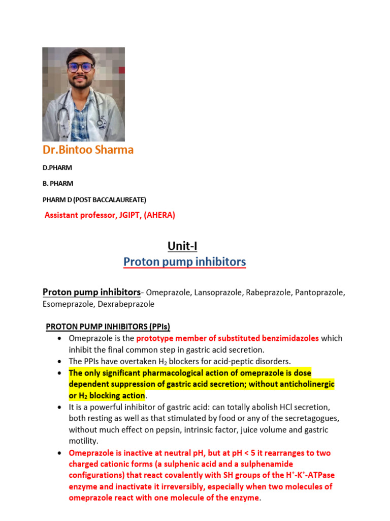 Proton Pump Inhibitors Pdf Pdf Pharmaceutical Sciences