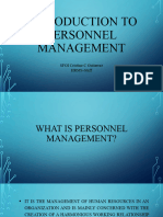 Introduction To Personnel Management