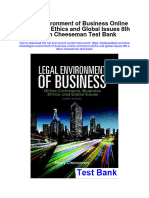 Legal Environment of Business Online Commerce Ethics and Global Issues 8th Edition Cheeseman Test Bank Full Chapter PDF