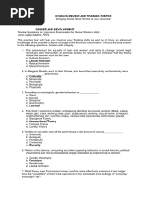 Gender and Development Answer Key