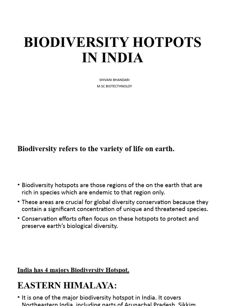 Major Biodiversity Hotspots in India | PDF | Biodiversity ...